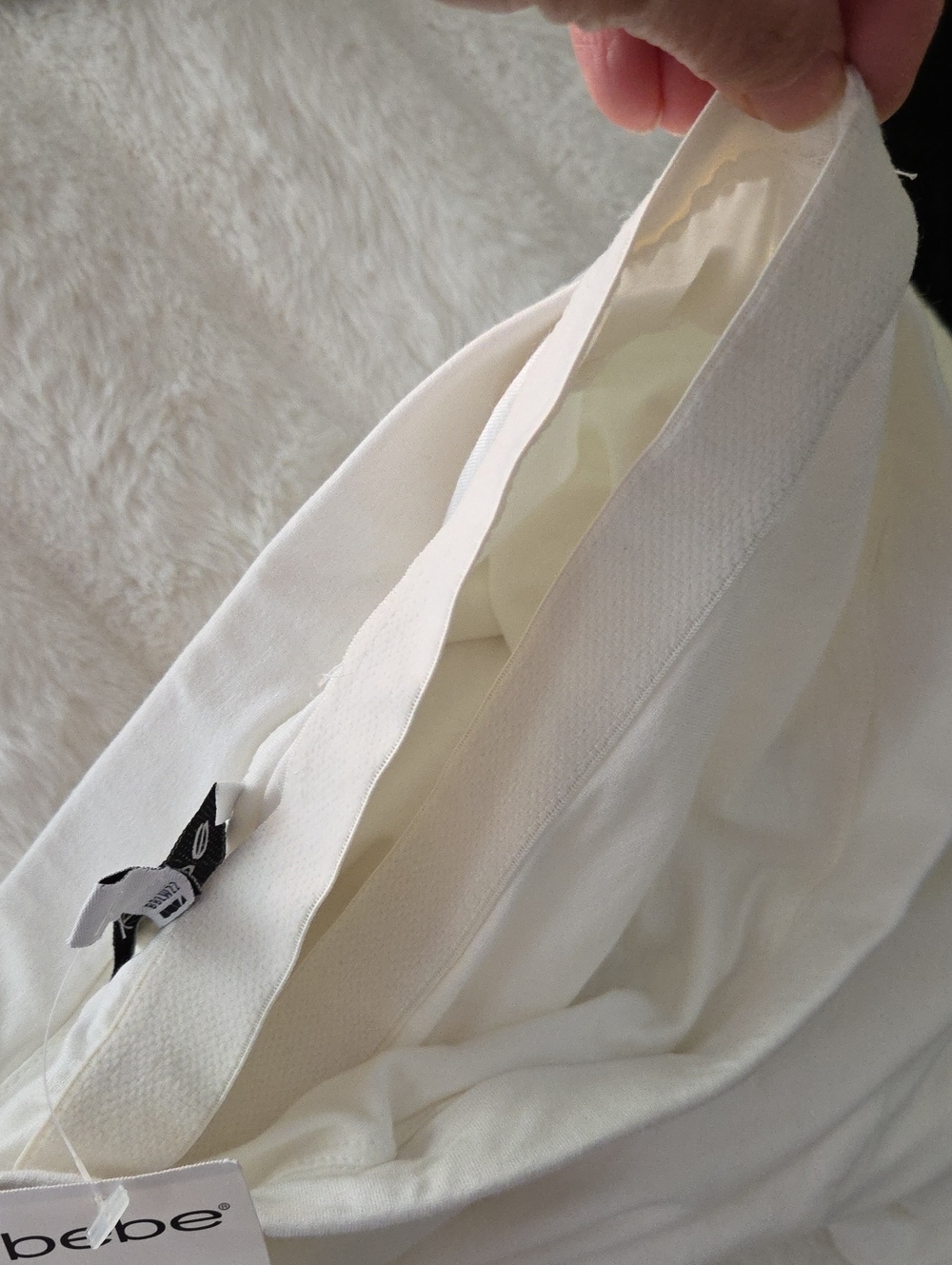Authentic Y2K vintage Bebe Logo White Strapless Dress with Crystal Embellishment - Picture 7 of 10